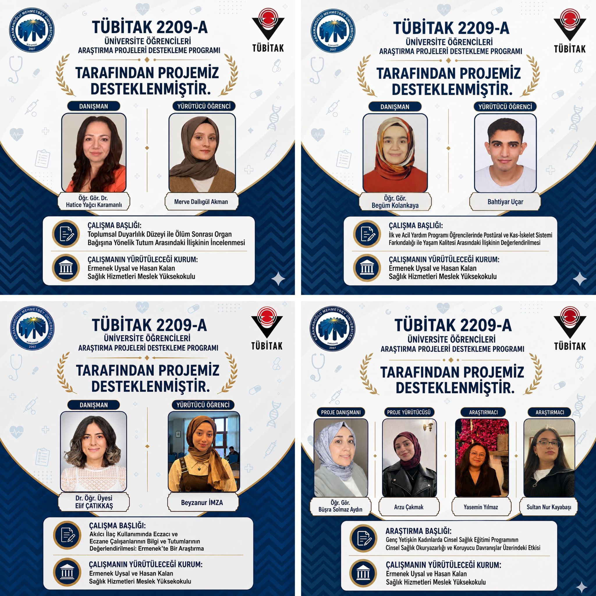 TÜBİTAK tarafından 2209-A projeleri desteklenen öğretim elemanlarımızı ve öğrencilerimizi tebrik ederiz.