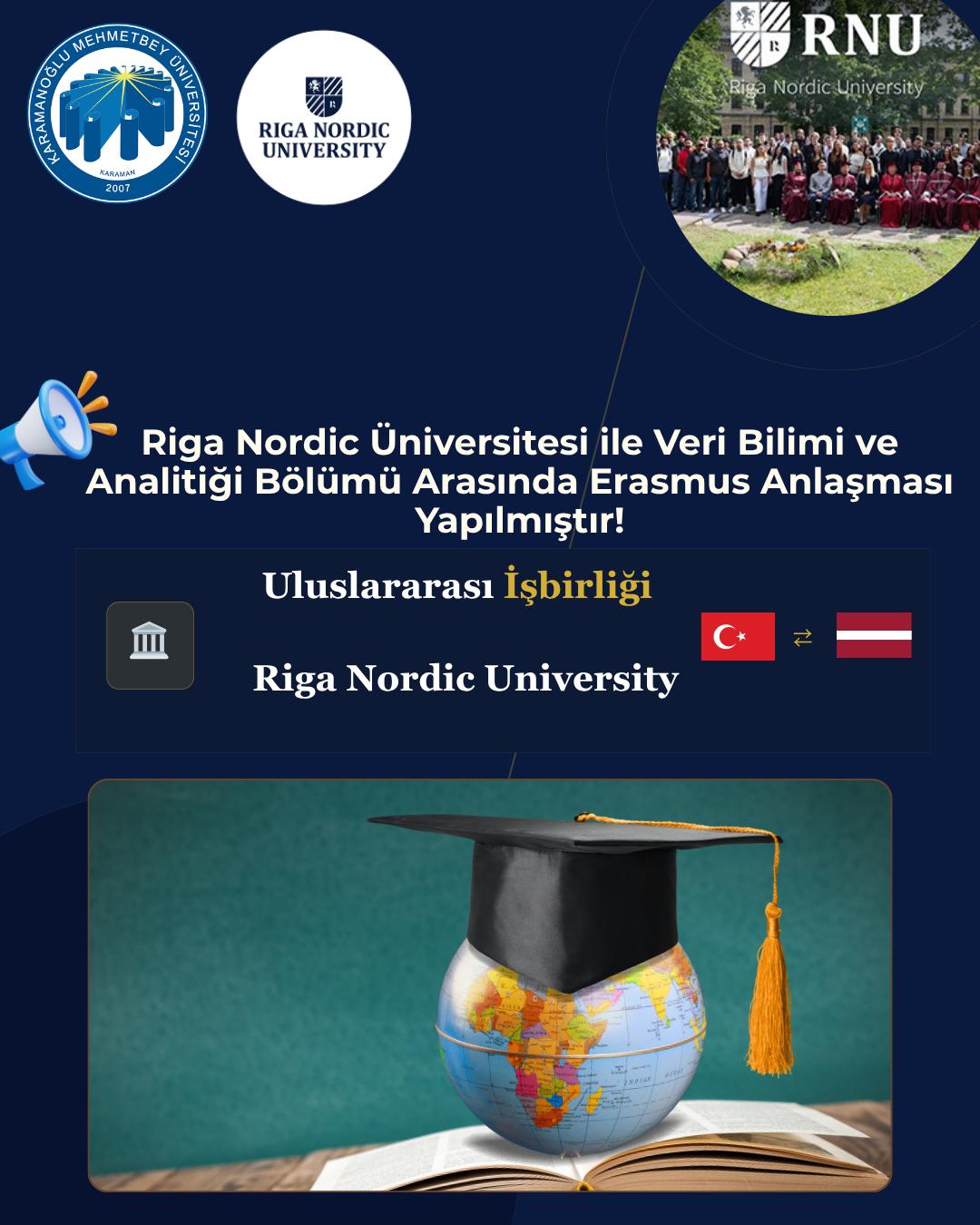 Fen Fakültemizde Uluslararası İşbirliği Adımı Veri Bilimi ve Analitiği Bölümümüzden Yeni Erasmus+ Anlaşması