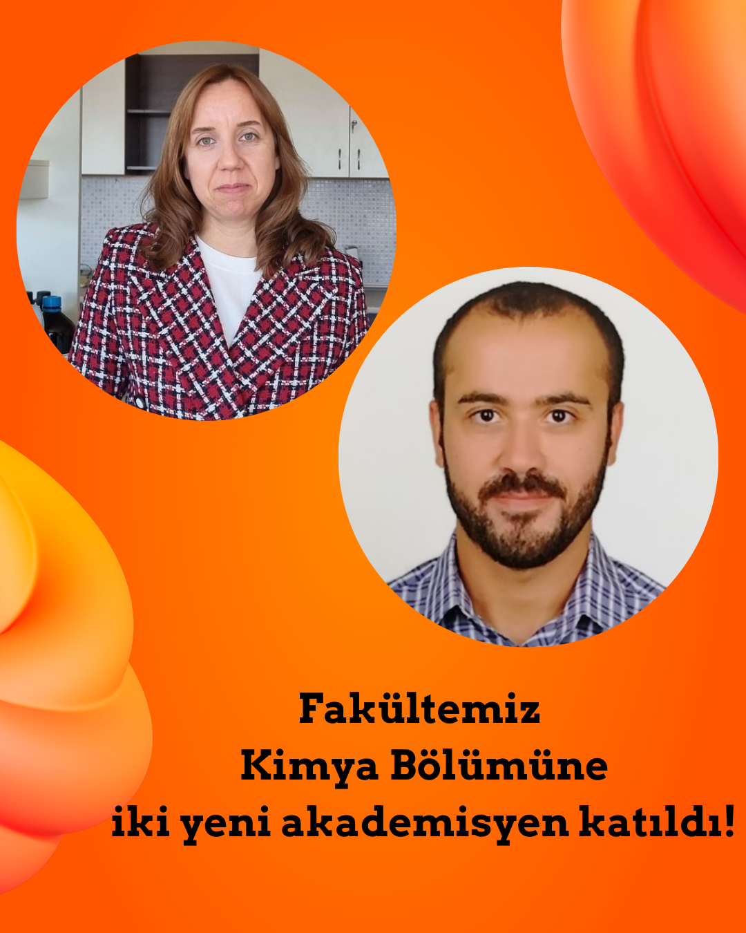 Fakültemiz Kimya Bölümüne İki Yeni Akademisyen Katıldı!