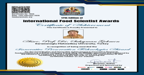 Öğretim Elemanımıza Uluslararası Ödül