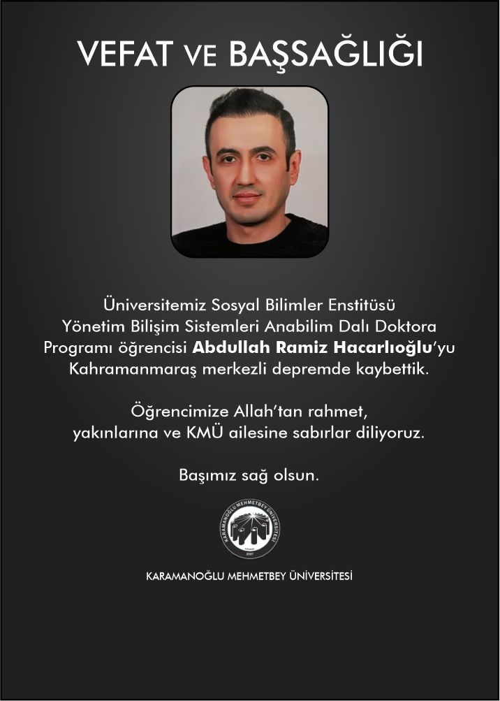 Deprem Vefat Afişleri-Abdullah Ramiz Hacarlıoğlu