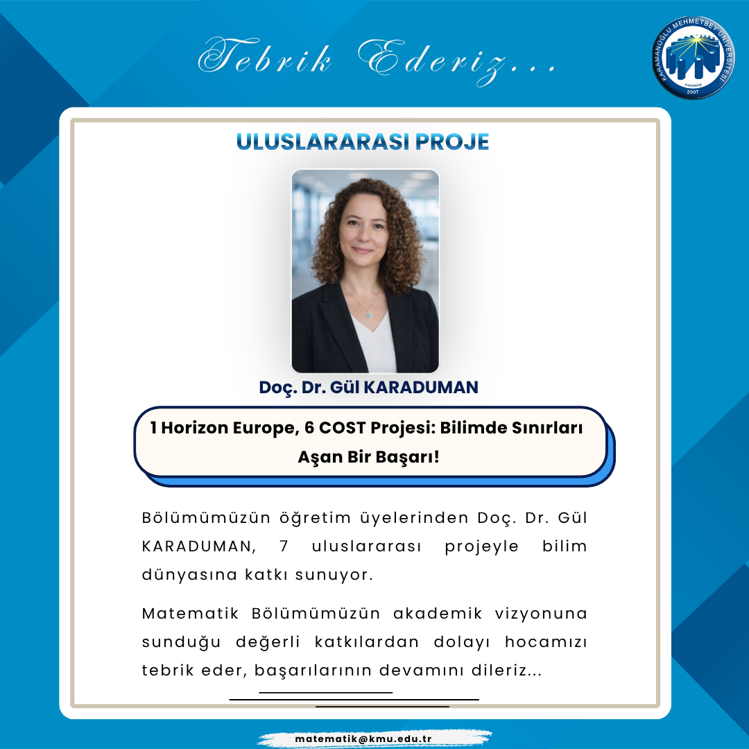 International Project (Assoc. Prof. Dr. Gül KARADUMAN)