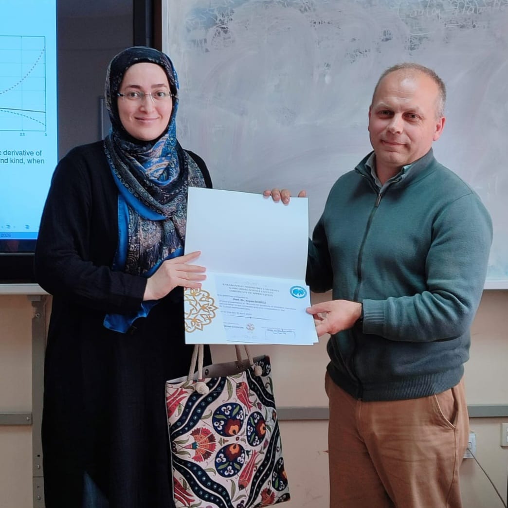 Seminar titled “Bounds for Quotients of Whittaker Functions of the First and Second Kind” (Prof. Dr. Arpad BARICZ) (16.04.2026)