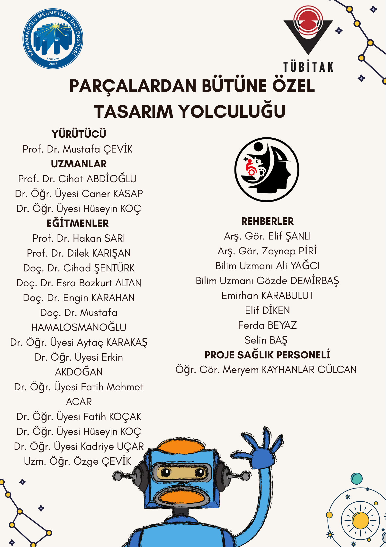 TÜBİTAK 4008 - Parçalardan Bütüne Özel Tasarım Yolculuğu Projesi 
