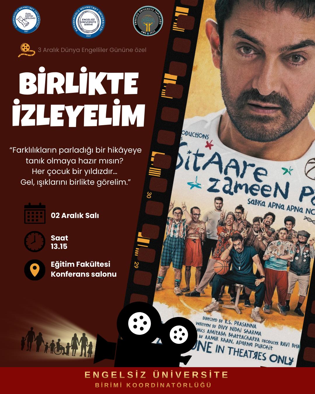 3 Aralık Dünya Engelliler Günü "Birlikte İzleyelim" Etkinliği Gerçekleştirilmiştir. 