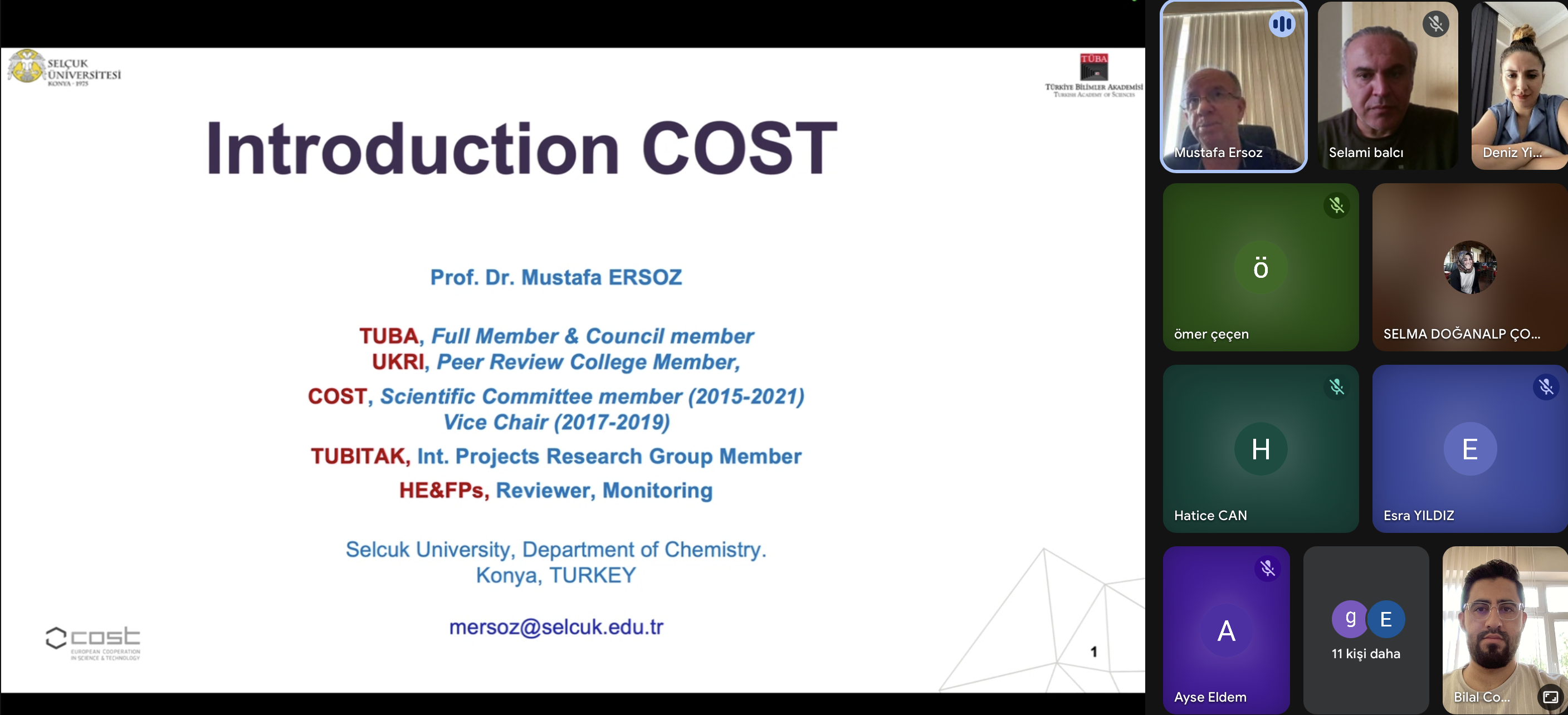 COST Programı Bilgilendirme Etkinliği Gerçekleştirildi!