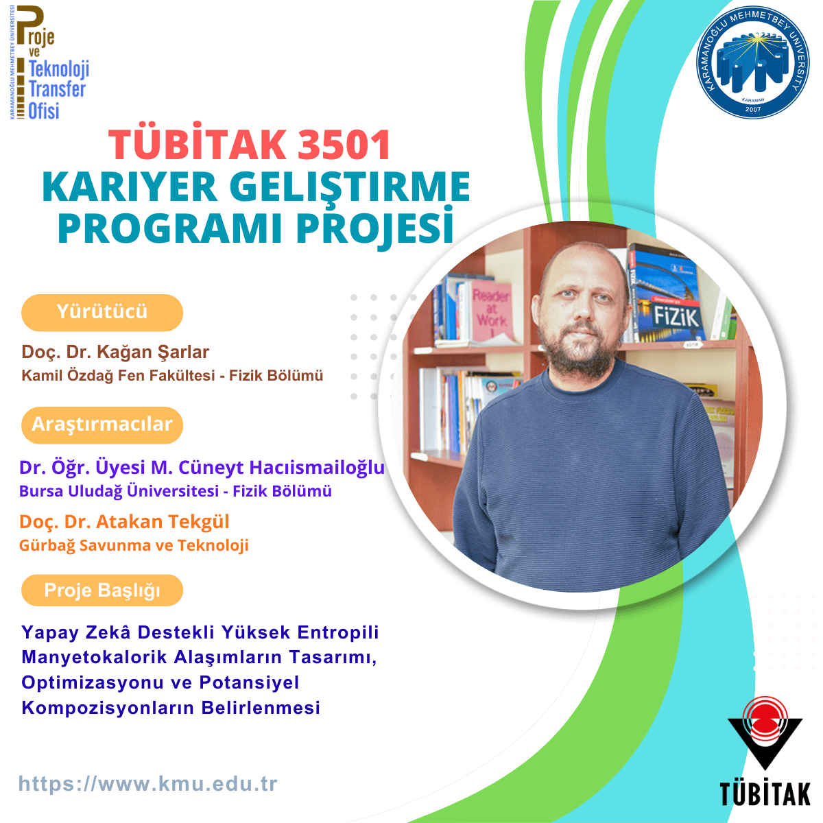 Doç. Dr. Kağan Şarlar'ın TÜBİTAK 3501 Kariyer Geliştirme Programı Başarısı!