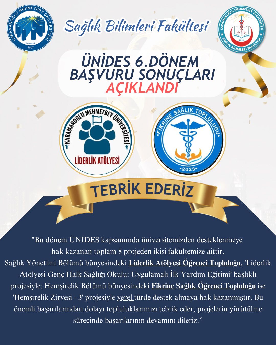 ÜNİDES 6. Dönem Başvuru Sonuçları Açıklandı
