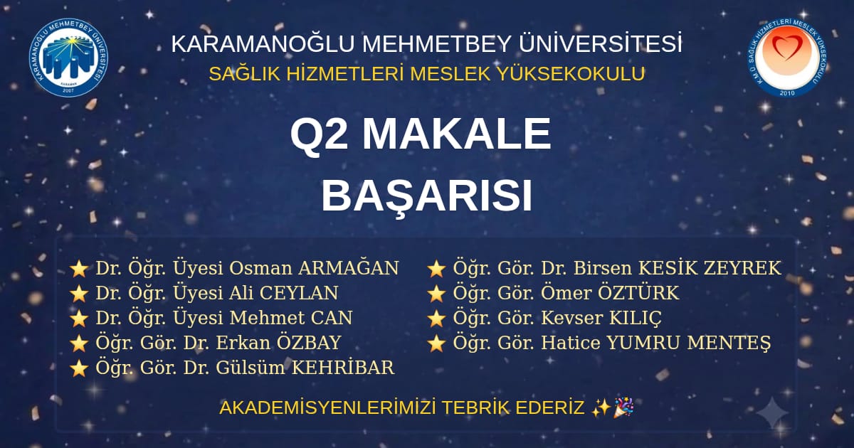 Akademisyenlerimizden Uluslararası Literatüre Nitelikli Katkı - Q2 Yayın Başarısı