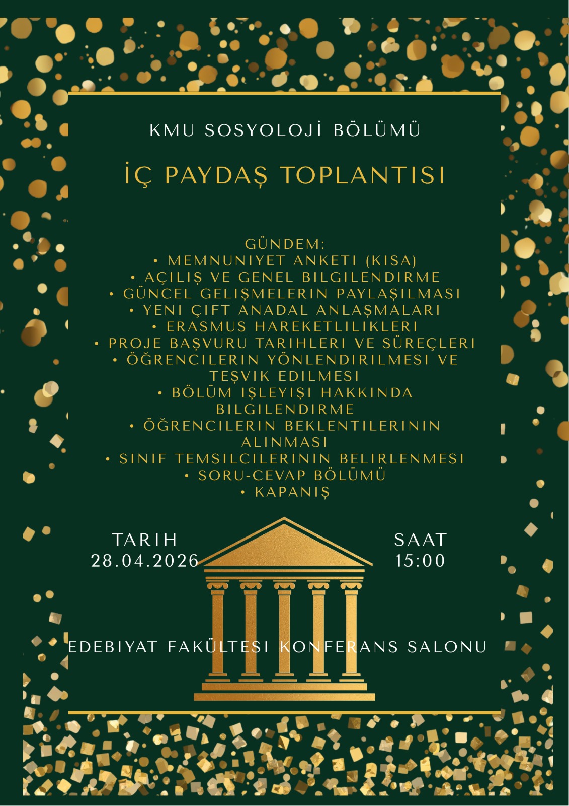Bölüm Öğrencilerimizle Dönemlik İstişare Toplantısı Gerçekleştirildi