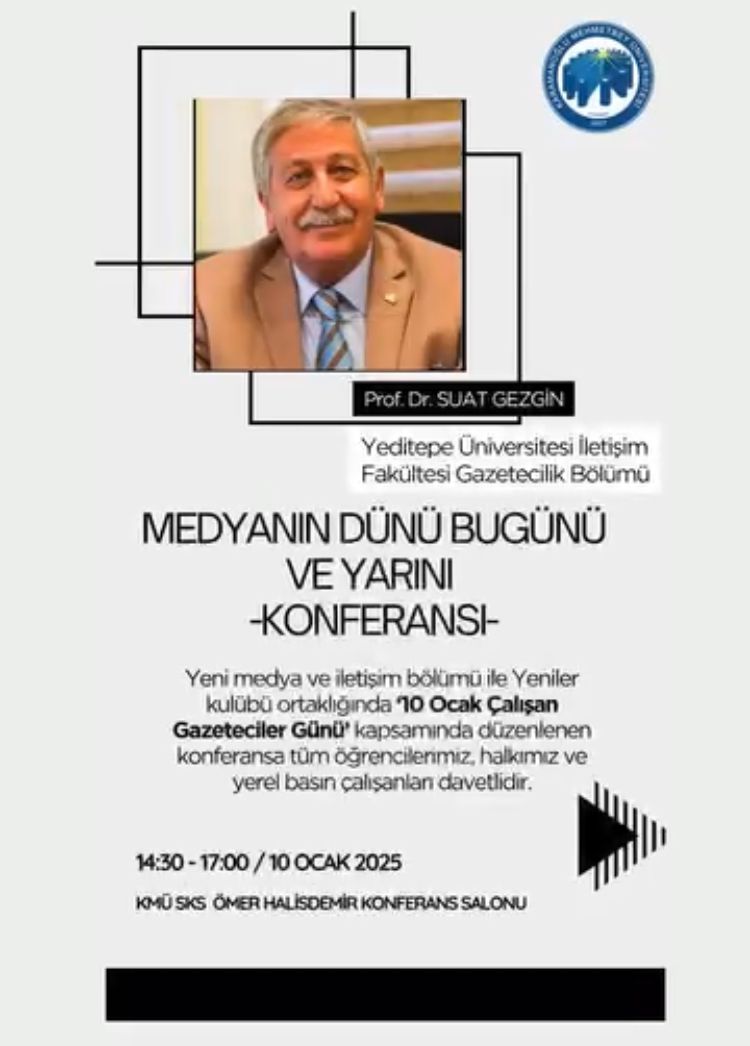 Yeni Medya ve İletişim Bölümünden 10 Ocak Çalışan Gazeteciler Günü’ne Özel Konferans